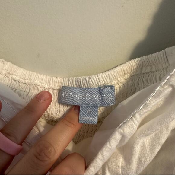 Antonio Melani White Puff Sleeve Crop Blouse Top 6 - Picture 14 of 14